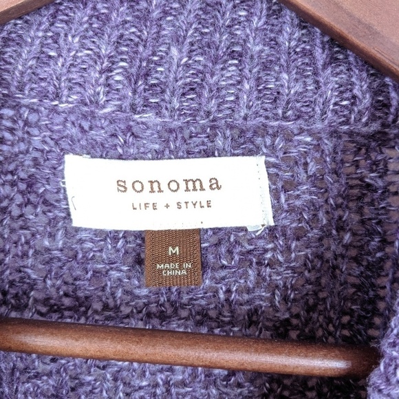 Sonoma Life & Style Purple Knit Sweater - Picture 4 of 5